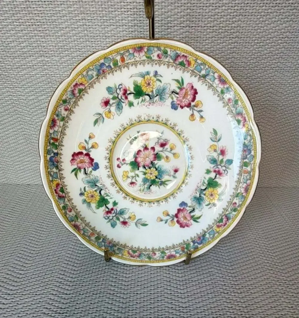 Foley Ming Rose Footed Cup and Saucer Set Bone China Made in England